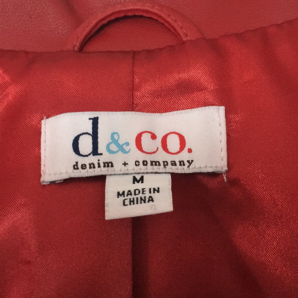 Red Leather Jacket-M - Picture 2 of 3